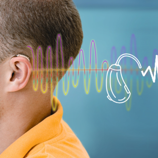 man's ear with ear waves coming out of it