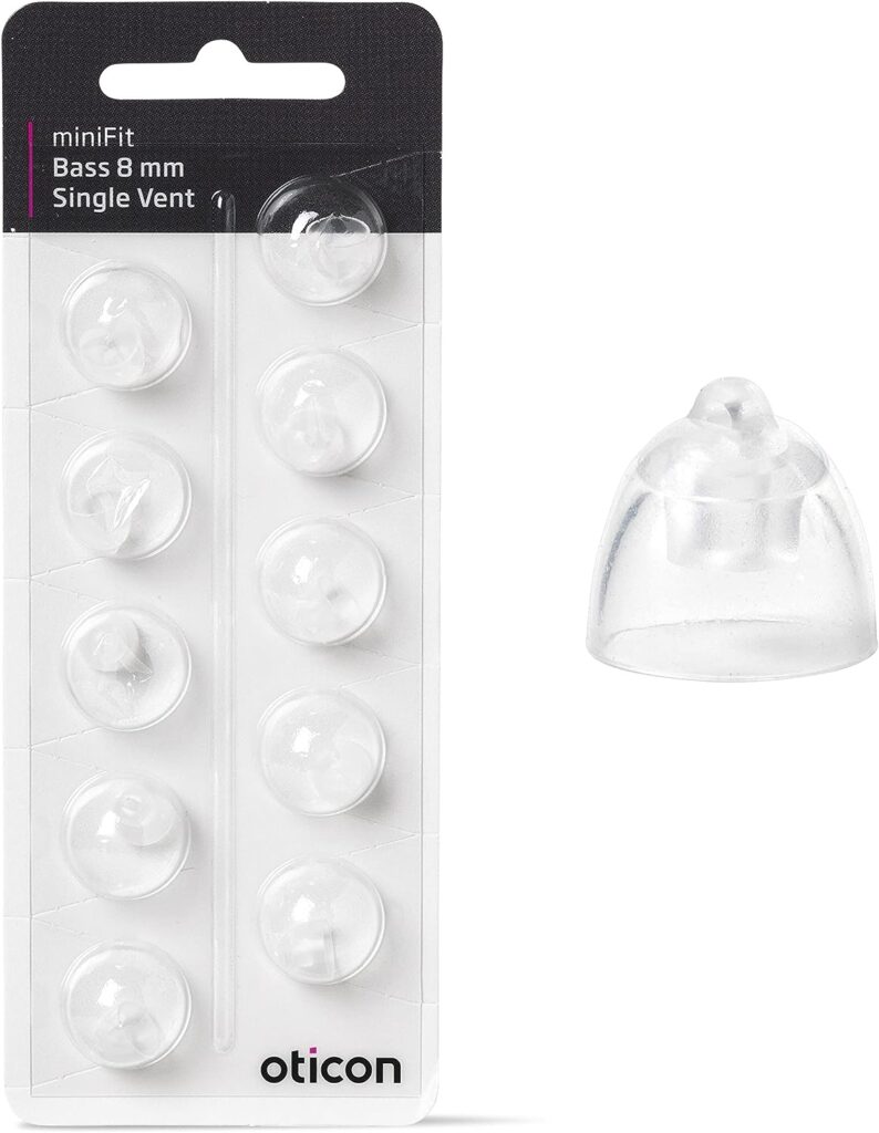 New - Oticon Single Bass miniFit Domes 8mm
